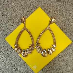 Elegant Gold and Crystal Drop Earrings
